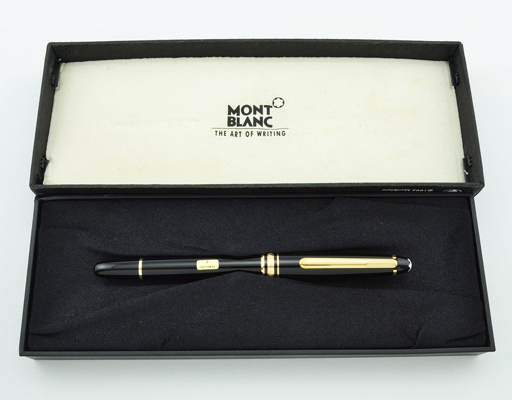 Montblanc Meisterstuck 144 - Black, Gold Trim, 18k Fine Nib (Near